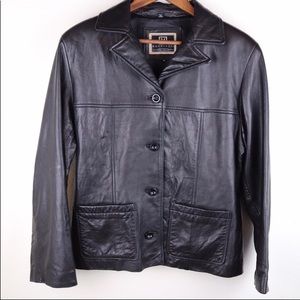 90s vintage Maurices genuine leather jacket black